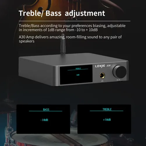 Miniatura 2 de LOXJIE Amplificador de potencia de audio estéreo de alta fidelidad A30 y amplificador de auriculares, amplificador de chip MA12070 clase D