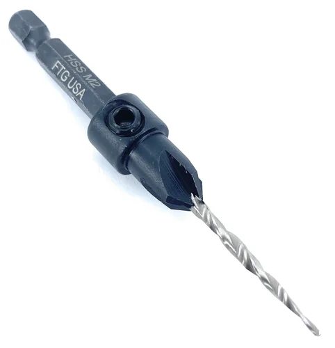 Miniatura 36 de FTG USA Juego de brocas avellanadoras de madera ajustable, 5 piezas, broca avellanadora #4 #6 #8 #10 #12 con broca cónica para carpintería