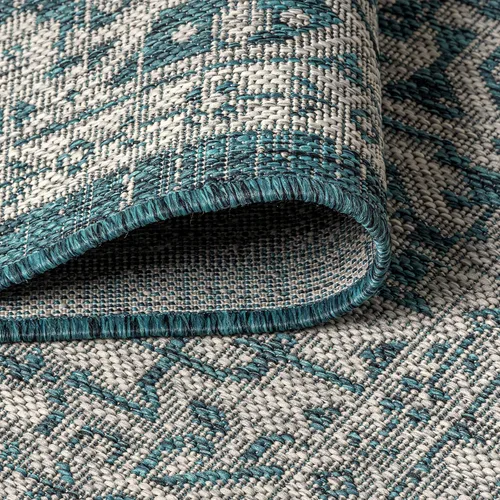 Miniatura 13 de Eyely BMS101D-28 - Alfombra de pasillo con textura de medallón de Santa Mónica Slesi, para interiores y exteriores, estilo costero, bohemio, Gris