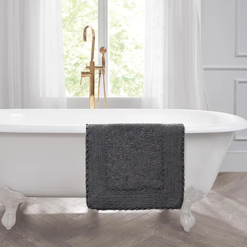 Miniatura 6 de Laura Ashley Ruffle tapete para baño de algodón de 17 x 24 pulgadas
