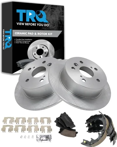 Miniatura 98 de TRQ Kit de pastillas de freno y rotor Posi trasero premium con zapatas de estacionamiento para camión GM SUV