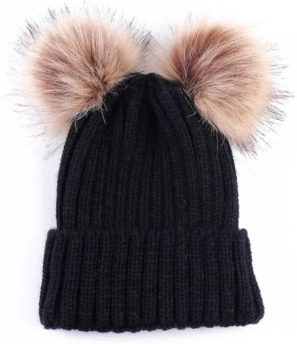Miniatura 7 de oenbopo 2PCS Parent-Child Hat Winter Warmer Baby HatWomen Hat Mother Baby Knit Hat Beanie Winter Warm Crochet Cap