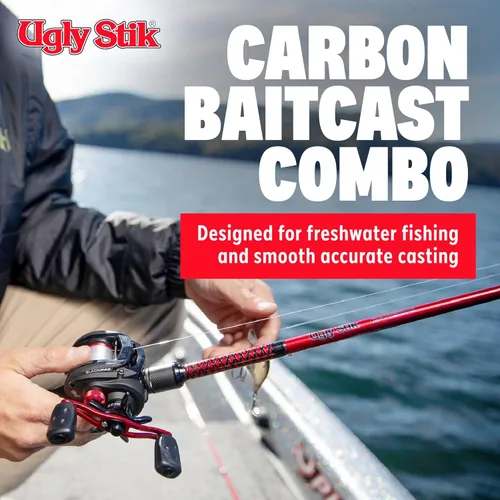 Miniatura 2 de Combo de carrete de cebo de bajo perfil y caña de pescar Ugly Stik Carbon