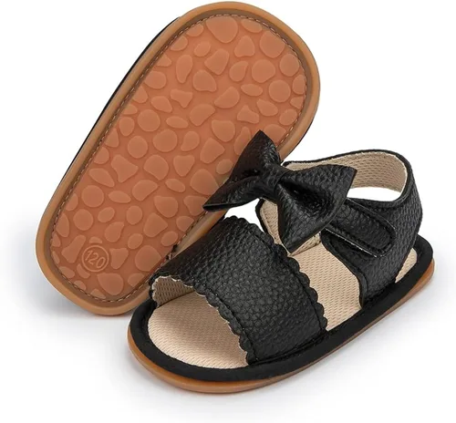 Miniatura 94 de Meckior Sandalias de verano con punta abierta y suave de piel sintética para bebés y niñas pequeñas