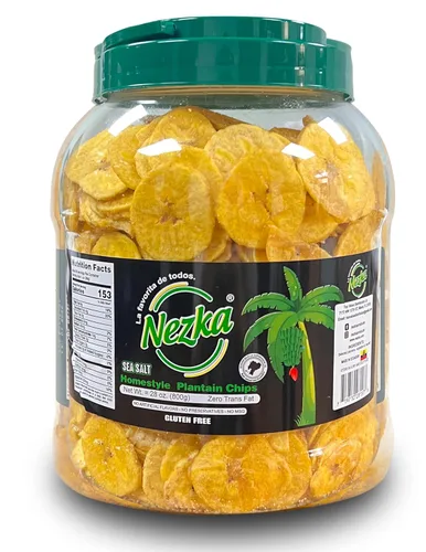 Nezka Chips de plátano ligeramente salados, deliciosos aperitivos crujientes y guarniciones, sin gluten, veganos, sin OMG, 28 onzas