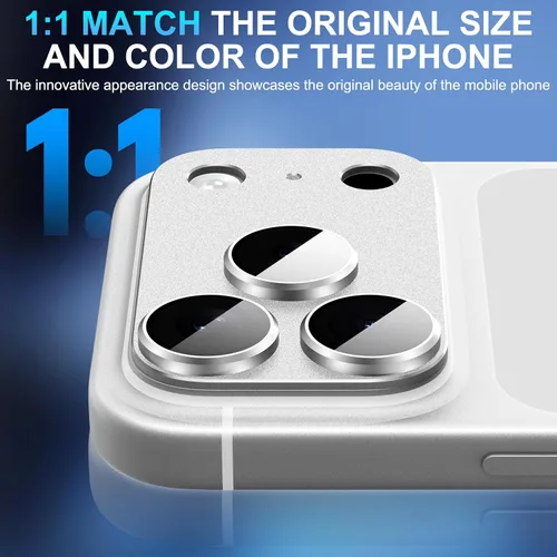 Miniatura 3 de Suoman Protector de lente de cámara para iPhone 17 Pro Max, [todo en uno esmerilado] [Adhesión fuerte] Marco de metal, cubierta de lente de cámara