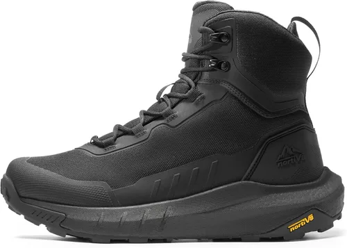 Miniatura 9 de NORTIV 8 Suela acolchada táctica ligera para hombre, para el trabajo, todo el día, cremallera lateral, motocicleta, combate, militar, bota