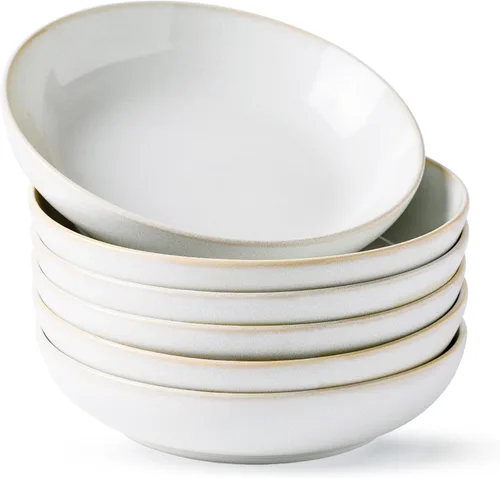 Miniatura 13 de AmorArc Juego de 4 cuencos grandes de cerámica para pasta de 8.5 pulgadas, cuencos de cerámica de 36 onzas para cocina, cuencos anchos para pasta