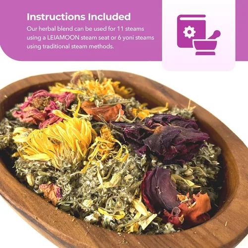 Miniatura 7 de Yoni Steam Herbs Signature Blend, Yoni Herbs para limpieza y tonificación, uso en asiento de vapor V o baño sentado, hasta 11 vapores, 1.5 oz