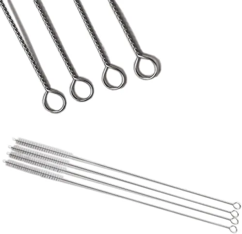 Miniatura 6 de HUJI Cepillo de limpieza de pajitas de acero inoxidable, perfecto para popotes reutilizables (2 cepillos)