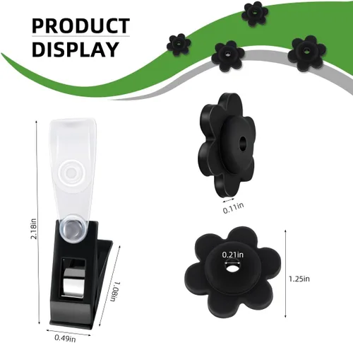 Miniatura 2 de Tapones de goma para bandera de jardín y tigre, paquete de 10 piezas, topes de goma, clips antiviento para banderas de jardín, tapón y clip