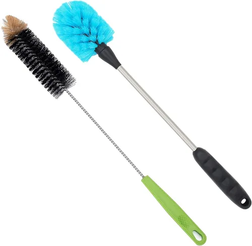 Miniatura 14 de Cepillo largo para botellas, cepillos limpiadores flexibles de 17 pulgadas para limpiar botellas de cerveza para el cuello, vino, biberones, Blanco