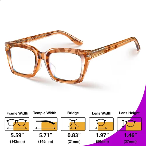 Miniatura 7 de VISOONE Progressive Multifocal Reading Glasses Spring Hinge Blue Light Blocking for Women and Men readers YALE Tortuga de coco