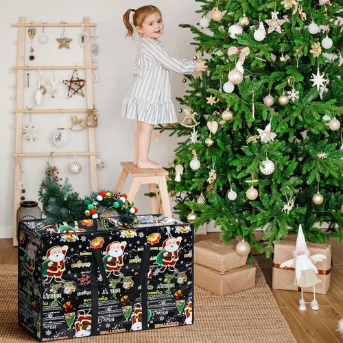 Miniatura 3 de 2 piezas bolsas de almacenamiento de adornos de Navidad, bolsas de almacenamiento para árbol de Navidad de 27 x 20 pulgadas, bolsa de adornos