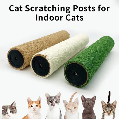 Miniatura 6 de VCEPJH Poste rascador de repuesto para gatos de interior, 4 piezas de poste de rascador de gato de 15.7 pulgadas, cuerda de sisal, protector