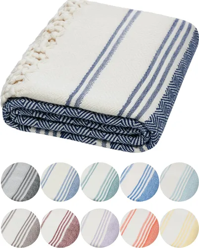 Miniatura 26 de DEMMEX Organic Diamond - Toalla turca de baño y playa 100% algodón turco certificado Oeko-TEX, ultra suave, de secado rápido, ligera, toalla