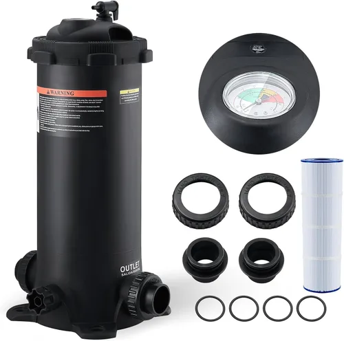 Miniatura 22 de VEVOR Depósito de filtro de piscina Pro 2026 y elemento para piscinas sobre el suelo y enterradas, sistema limpiador grande de 520-525 pies