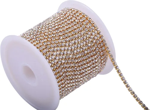 Miniatura 22 de KAOYOO - Cadena de diamantes de imitación de 9 metros (10 yardas) con cristal de 4 mm para costura, manualidades y decoración de bricolaje
