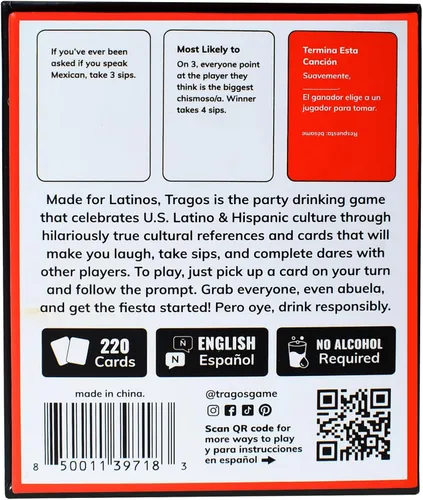 Miniatura 4 de Juego Original de Tragos para Latinos - Divertido Juego de Cartas Cultural en Spanglish - Juegos De Mesa para Adultos Original
