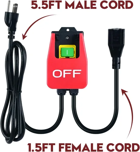 Miniatura 4 de Interruptor monofásico de encendido/apagado de 110 V, interruptor de mesa Ortis Router con señal de parada grande, fácil contacto para apagado