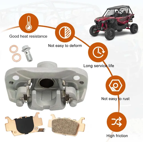 Miniatura 4 de M MATI Juego de pinzas de freno de disco trasera derecha y pastillas sinterizadas para Honda Pioneer 1000 Talon 1000 1000X 1000R SXS1000 2016-2023