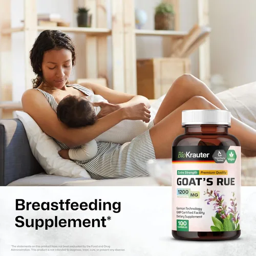 Miniatura 2 de BIO KRAUTER® Goats Rue for Breastfeeding - Suplemento de lactancia vegano puro - Goat's Rue 100 cápsulas 1200 mg por porción - Suplementos naturales