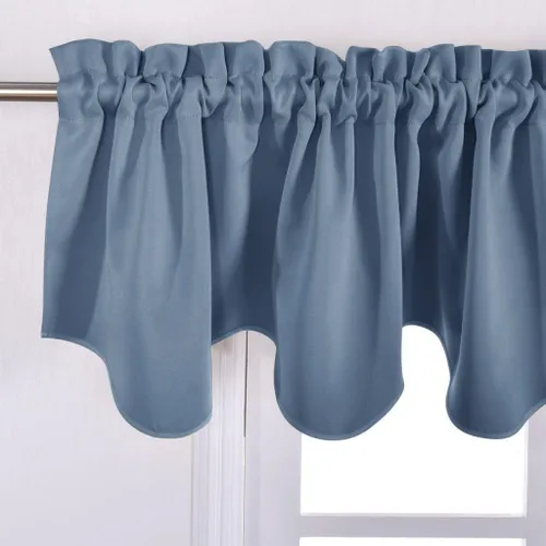 Miniatura 3 de NICETOWN - Cortinas con valances azul piedra para ventana de sala de estar, dormitorio, baño, 2 paneles estilo granja rústico para comedor, cortinas
