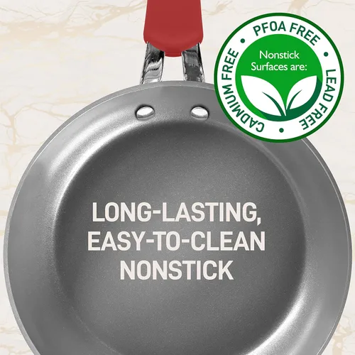 Miniatura 7 de NutriChef NCCW11RDL - Ollas y sartenes antiadherentes, 11 piezas. Elegante juego de utensilios de cocina con patrón de líneas elegantes