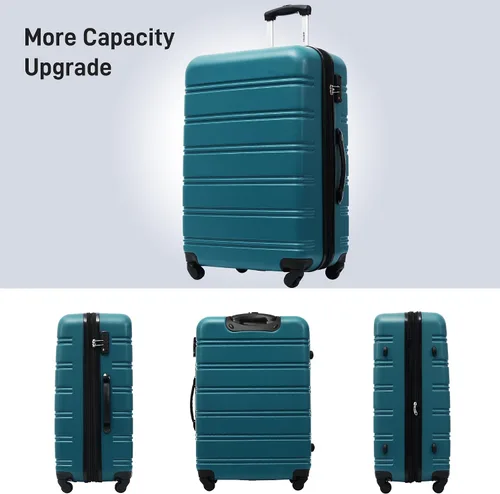 Miniatura 391 de Merax Juegos de equipaje de mano en maleta aprobada por aerolíneas, estuche rígido con ruedas giratorias expandibles, Negro
