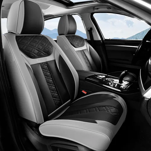 Miniatura 36 de FLORICH Fundas de asiento delantero, 2 piezas, fundas de asiento para automóviles, fundas de asiento universales de cuero de lujo, accesorios