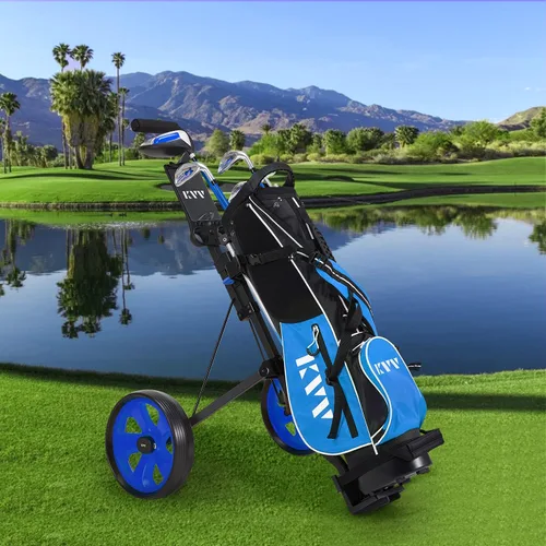 Miniatura 5 de KVV Carrito de golf junior de 2 ruedas para 3-10 años de edad, soporte superior ajustable
