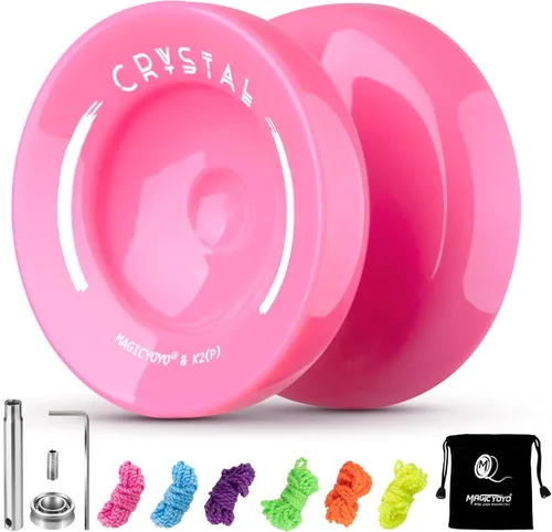 Miniatura 22 de MAGICYOYO Yo Yo de Cristal Profesional K2, Yoyo Responsivo para Niños de 8-12, Yo-yo de Plástico con Giro de Dedo para Trucos con Rodamiento No