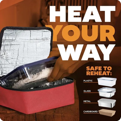 Miniatura 6 de HOTLOGIC Mini lonchera térmica - Calentador eléctrico portátil de alimentos para hombres y mujeres - Ideal para el trabajo, la oficina y la Rojo