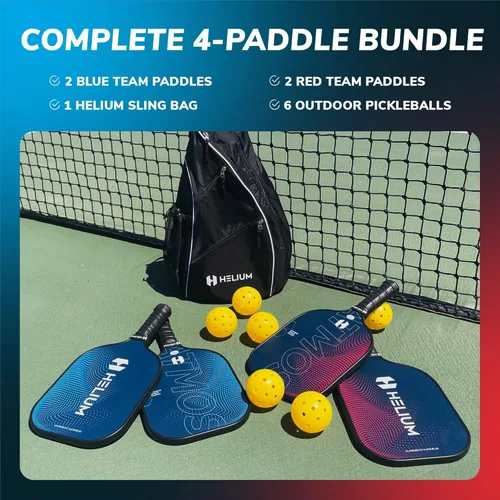 Miniatura 5 de Helium Paletas de pickleball de fibra de carbono profesionales - Certificado USAPA - Textura de alto giro, núcleo de panal ligero Atmos