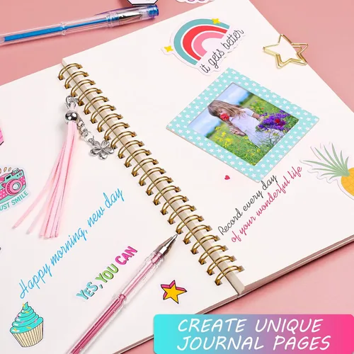 Miniatura 5 de Kit de diario de bricolaje para niñas, juego de álbumes de recortes y suministros de diario, regalos de cumpleaños para niñas adolescentes