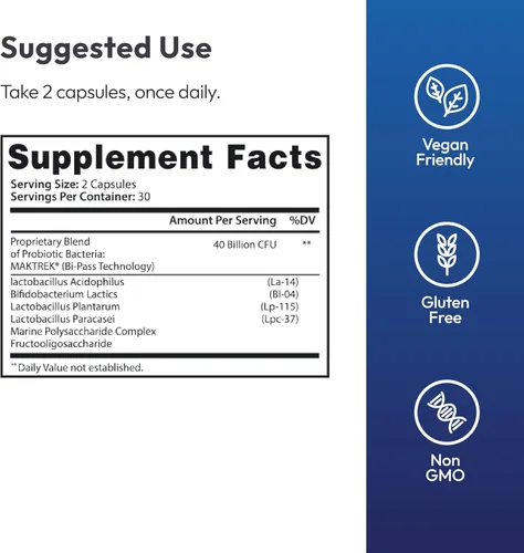 Miniatura 2 de Justified Laboratories Fungus Clear Max - 60 cápsulas - Fórmula probiótica con 40 mil millones de UFC - 30 porciones