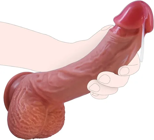 Miniatura 7 de Sex Toys - Consolador realista de silicona de 7.87 pulgadas con fuerte ventosa, estimulación curva del punto G, diseño realista para mujeres