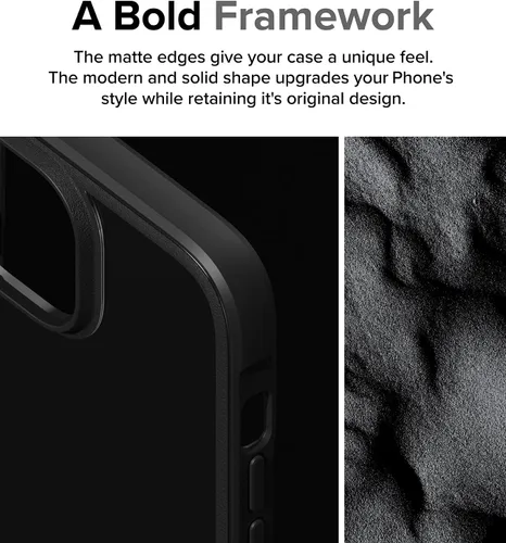 Miniatura 3 de Ringke Fusion Bold - Funda para iPhone 15, lados texturizados para agarre, tecnología antiamarilleo, parte trasera transparente para mostrar el Negro