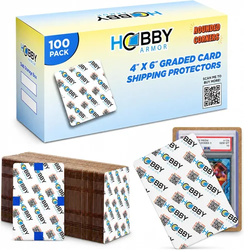 Hobby Armor - Paquete de 100 protectores de envío de tarjetas coleccionables graduadas, 4 x 6 pulgadas con esquinas redondeadas, protector de