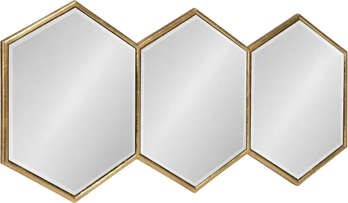 Miniatura 2 de Kate and Laurel Royce Modern Glam - Espejo de pared con trío hexagonal, 30 x 14, dorado