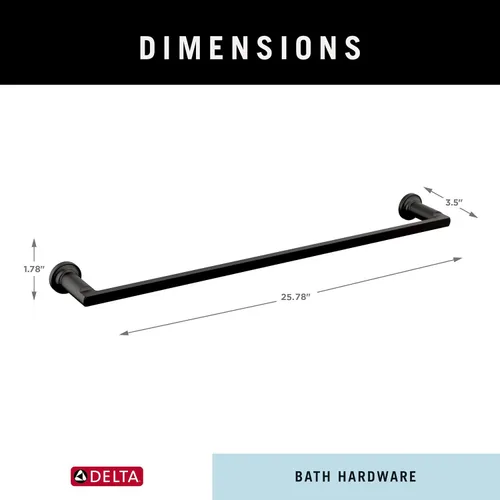 Miniatura 6 de Delta Toallero Toallero negro mate de 24 pulgadas para baño, cocina Accesorios Tetra