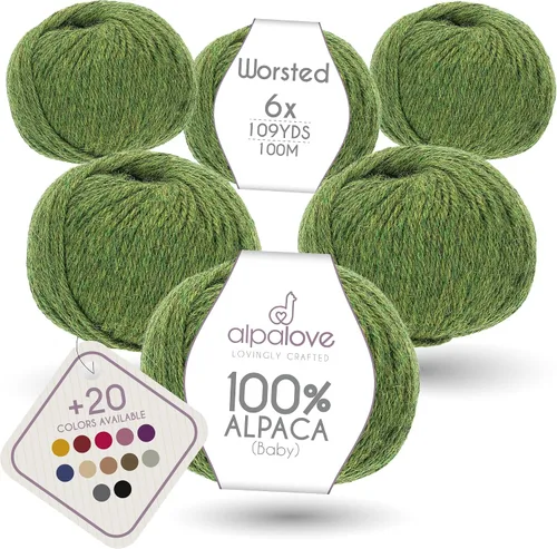 Miniatura 32 de Set de Lana Abultada (6 x 50 g) Súper Suave de Alpaca Bebé para Tejer Antracita 300 Metros