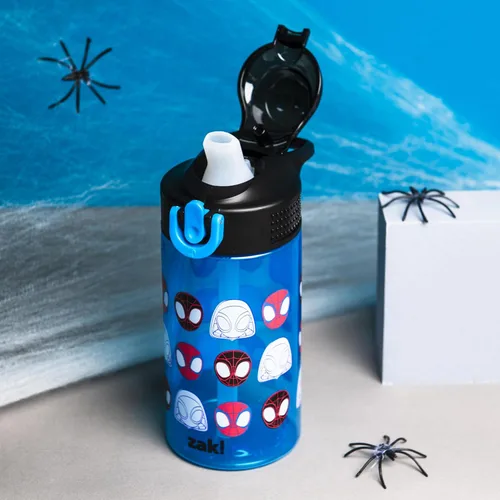 Miniatura 10 de Zak Designs Marvel Spider-Man - Botella de agua Sage para la escuela o viajes, botella de agua de plástico duradero de 16 onzas con popote, asa