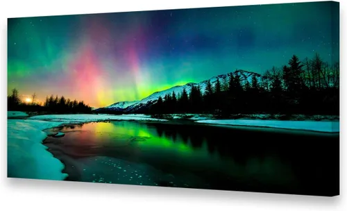 Miniatura 23 de Cao Gen Decor Art S06675 - Lienzo decorativo para pared, diseño de árbol rojo en blanco y negro, sol bosque brumoso, imagen póster impresión
