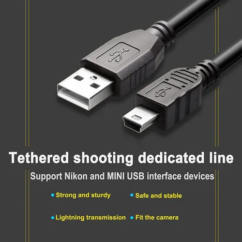 Miniatura 5 de Cable USB UC-E4, compatible con Nikon D610 D2 D3 D3X D100 D90 D80 D70S D70 D60 D50 D40 D40X D200 D300 D3000 D3100S D3100 D7000 D700 0 cable