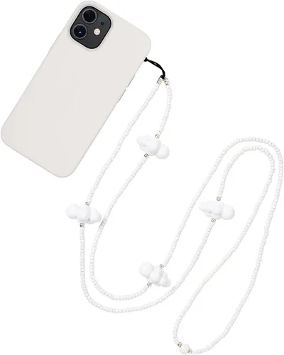 Miniatura 40 de Beaded Phone Charm Lanyard Strap Crossbody Fixed Beads Pearl Neck Chain