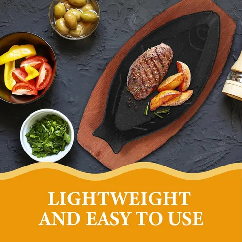Miniatura 4 de DOITOOL Sartén de hierro fundido en forma de pescado, bandeja antiadherente para parrilla de barbacoa de 13.18 x 6.49 x 0.98 pulgadas, sartén