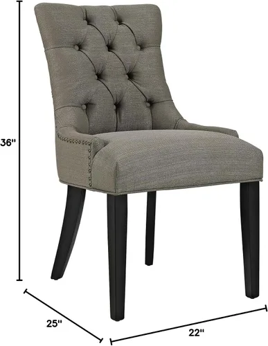 Miniatura 3 de Modway Regent Modern - Sillas de comedor tapizadas de tela copetuda con ribete de clavos en granito