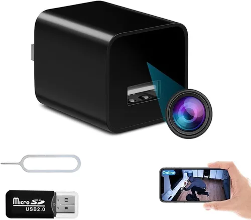 Cargador USB WiFi de cámara inteligente, cargador de cámara, cámara de niñera, detección de movimiento, cámara de seguridad inalámbrica para