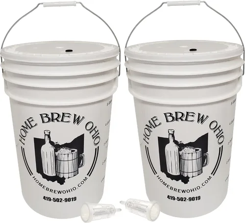 Miniatura 8 de Home Brew Ohio Cubo de fermentación de 6.5 galones con tapa con ojales y esclusa de aire de tres piezas
